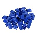 uxcell 100pcs Rubber End Caps 19mm ID Vinyl Round Tube Bolt Cap Cover Screw Thread Protectors Blue