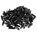 uxcell 100pcs Rubber End Caps 2.5mm ID Vinyl Round Tube Bolt Cap Cover Screw Thread Protectors Black