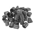 uxcell 100pcs Rubber End Caps 20mm ID Vinyl PVC Round Tube Bolt Cap Cover Screw Thread Protectors Dark Grey