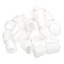 uxcell 100pcs Rubber End Caps 20mm ID Vinyl PVC Round Tube Bolt Cap Cover Screw Thread Protectors White