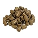 uxcell 100pcs Rubber End Caps 20mm(3/4") ID Vinyl PVC Round Tube Bolt Cap Cover Screw Thread Protectors Light Brown