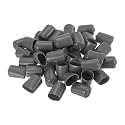 uxcell 100pcs Rubber End Caps 18mm ID Vinyl PVC Round Tube Bolt Cap Cover Screw Thread Protectors Dark Grey