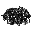 uxcell 100pcs Rubber End Caps 2mm ID Vinyl Round Tube Bolt Cap Cover Screw Thread Protectors Black