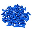 uxcell 100pcs Rubber End Caps 3.5mm(1/8") ID Vinyl PVC Round Tube Bolt Cap Cover Screw Thread Protectors Blue