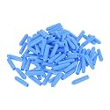 uxcell 100pcs Rubber End Caps 3mm ID Vinyl Round Tube Bolt Cap Cover Screw Thread Protectors Light Blue