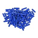 uxcell 100pcs Rubber End Caps 3mm ID Vinyl Round Tube Bolt Cap Cover Screw Thread Protectors Blue