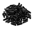 uxcell 100pcs Rubber End Caps 3mm ID Vinyl Round Tube Bolt Cap Cover Screw Thread Protectors Black