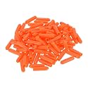 uxcell 100pcs Rubber End Caps 3mm ID Vinyl Round Tube Bolt Cap Cover Screw Thread Protectors Orange