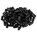uxcell 100pcs Rubber End Caps 4.5mm ID Vinyl Round Tube Bolt Cap Cover Screw Thread Protectors Black