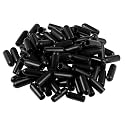 uxcell 100pcs Rubber End Caps 4mm ID Vinyl Round Tube Bolt Cap Cover Screw Thread Protectors Black