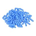 uxcell 100Pcs Rubber End Caps 4mm ID Vinyl PVC Round Tube Bolt Cap Cover Screw Thread Protectors Light Blue
