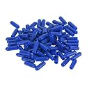 uxcell 100pcs Rubber End Caps 4mm ID Vinyl Round Tube Bolt Cap Cover Screw Thread Protectors Blue