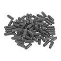 uxcell 100pcs Rubber End Caps 4mm ID Vinyl PVC Round Tube Bolt Cap Cover Screw Thread Protectors Dark Grey