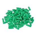 uxcell 100pcs Rubber End Caps 4mm ID Vinyl Cap Cover Screw Protectors Dark Green