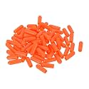 uxcell 100pcs Rubber End Caps 4mm ID Vinyl Round Tube Bolt Cap Cover Screw Thread Protectors Orange