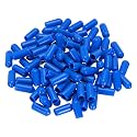 uxcell 100pcs Rubber End Caps 5.5mm ID Vinyl PVC Round Tube Bolt Cap Cover Screw Thread Protectors Blue