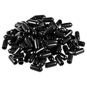 uxcell 100pcs Rubber End Caps 5.5mm ID Vinyl Round Tube Bolt Cap Cover Screw Thread Protectors Black
