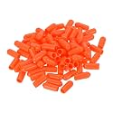 uxcell 100pcs Rubber End Caps 5mm ID Vinyl Round Tube Bolt Cap Cover Screw Thread Protectors Orange