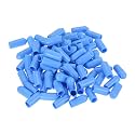 uxcell 100Pcs Rubber End Caps 5mm ID Vinyl PVC Round Tube Bolt Cap Cover Screw Thread Protectors Light Blue
