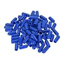uxcell 100pcs Rubber End Caps 5mm ID Vinyl Round Tube Bolt Cap Cover Screw Thread Protectors Blue