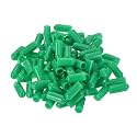 uxcell 100pcs Rubber End Caps 6.5mm ID Vinyl Cap Cover Screw Protectors Dark Green