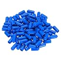 uxcell 100pcs Rubber End Caps 6.5mm(1/4") ID Vinyl PVC Round Tube Bolt Cap Cover Screw Thread Protectors Blue