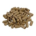 uxcell 100pcs Rubber End Caps 6.5mm(1/4") ID Vinyl PVC Round Tube Bolt Cap Cover Screw Thread Protectors Light Brown