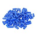 uxcell 100pcs Rubber End Caps 6mm ID Vinyl Round Tube Bolt Cap Cover Screw Thread Protectors Blue