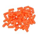 uxcell 100pcs Rubber End Caps 6mm ID Vinyl Round Tube Bolt Cap Cover Screw Thread Protectors Orange