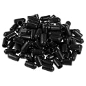 uxcell 100pcs Rubber End Caps 6mm(1/4-inch) ID Vinyl Round Tube Bolt Cap Cover Screw Thread Protectors Black