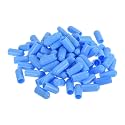 uxcell 100pcs Rubber End Caps 6mm ID Vinyl Round Tube Bolt Cap Cover Screw Thread Protectors Light Blue
