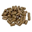 uxcell 100pcs Rubber End Caps 7.5mm ID Vinyl PVC Round Tube Bolt Cap Cover Screw Thread Protectors Light Brown