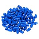 uxcell 100pcs Rubber End Caps 7.5mm ID Vinyl PVC Round Tube Bolt Cap Cover Screw Thread Protectors Blue