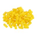 uxcell 100pcs Rubber End Caps 7mm ID Vinyl PVC Round Tube Bolt Cap Cover Screw Thread Protectors Yellow