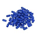 uxcell 100pcs Rubber End Caps 7mm ID Vinyl Round Tube Bolt Cap Cover Screw Thread Protectors Blue