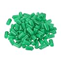 uxcell 100pcs Rubber End Caps 8.5mm ID Vinyl Cap Cover Screw Protectors Dark Green