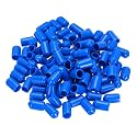 uxcell 100pcs Rubber End Caps 8.5mm ID Vinyl PVC Round Tube Bolt Cap Cover Screw Thread Protectors Blue