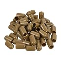uxcell 100pcs Rubber End Caps 8mm(5/16") ID Vinyl PVC Round Tube Bolt Cap Cover Screw Thread Protectors Light Brown