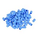 uxcell 100pcs Rubber End Caps 8mm ID Vinyl Round Tube Bolt Cap Cover Screw Thread Protectors Light Blue