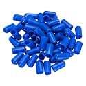 uxcell 100pcs Rubber End Caps 9.5mm(3/8") ID Vinyl PVC Round Tube Bolt Cap Cover Screw Thread Protectors Blue