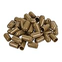 uxcell 100pcs Rubber End Caps 9.5mm(3/8") ID Vinyl PVC Round Tube Bolt Cap Cover Screw Thread Protectors Light Brown