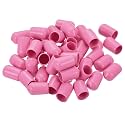 uxcell 100pcs Rubber End Caps 9mm(3/8 inch) ID Vinyl PVC Round Tube Bolt Cap Cover Screw Thread Protectors Pink