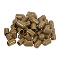 uxcell 100pcs Rubber End Caps 9mm(3/8") ID Vinyl PVC Round Tube Bolt Cap Cover Screw Thread Protectors Light Brown