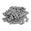uxcell 100pcs Rubber End Caps Protective Caps 6.5mm ID Vinyl PVC Round Tube Bolt Cap Cover Screw Thread Protectors Light Grey