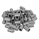 uxcell 100pcs Rubber End Caps Protective Caps 11mm ID Vinyl PVC Round Tube Bolt Cap Cover Screw Thread Protectors Light Grey