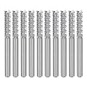 uxcell 10Pcs 3.175mm Carbide End Mill Engraving Milling Cutter CNC Router Bits for Machine, 1/8" Shank