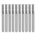 uxcell 10Pcs 3.1mm Carbide End Mill Engraving Milling Cutter CNC Router Bits for PCB Machine, 1/8" Shank