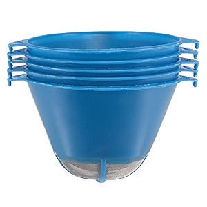 uxcell 10pcs paint strainer 150 micron 107mmx77mm cone paint screen funnel metal mesh for screening paint gasoline fuel blue