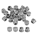 uxcell 12mm Plastic Hole Plugs, 66Pcs Flush Type Panel Round Snap in Fastener Knockout Locking Plugs for Furniture Insert End Caps Panels, Gray