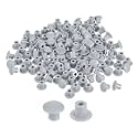 uxcell 150Pcs Screw Hole Plugs, Fit for 5mm(3/16") Dia Plastic Snap in Shelf Button Flush Type Caps for Furniture Cabinet Cupboard, Light Grey